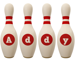 Addy bowling-pin logo