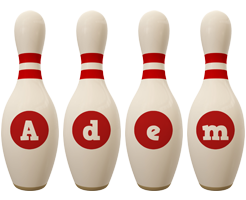 Adem bowling-pin logo