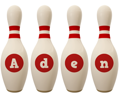 Aden bowling-pin logo