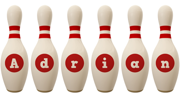 Adrian bowling-pin logo