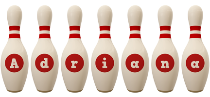 Adriana bowling-pin logo