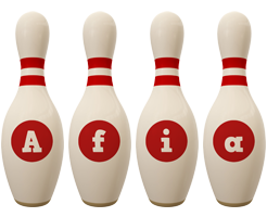 Afia bowling-pin logo