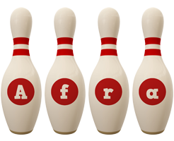 Afra bowling-pin logo