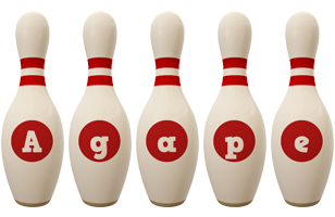 Agape bowling-pin logo
