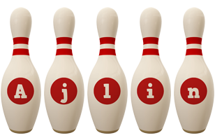 Ajlin bowling-pin logo
