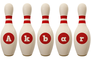 Akbar bowling-pin logo