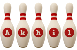 Akhil bowling-pin logo