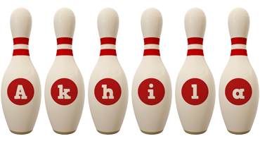 Akhila bowling-pin logo