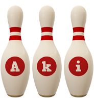 Aki bowling-pin logo