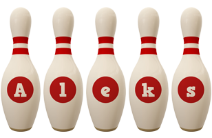 Aleks bowling-pin logo