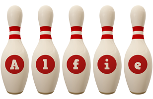 Alfie bowling-pin logo