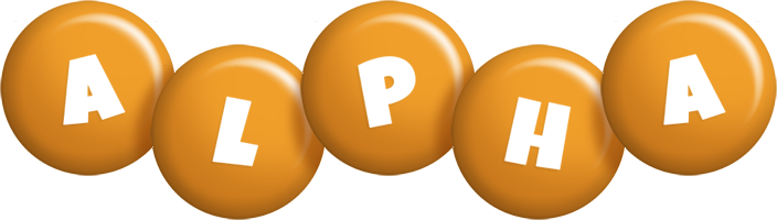 Alpha candy-orange logo