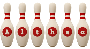 Althea bowling-pin logo
