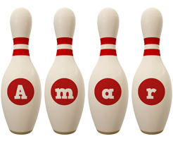 Amar bowling-pin logo