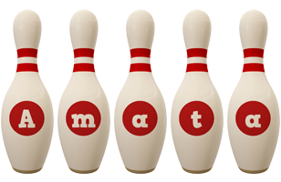 Amata bowling-pin logo