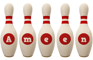 Ameen bowling-pin logo