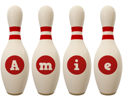 Amie bowling-pin logo