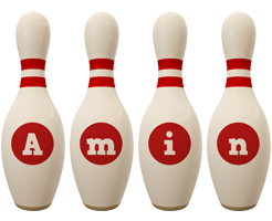 Amin bowling-pin logo