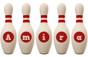 Amira bowling-pin logo