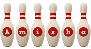 Amisha bowling-pin logo