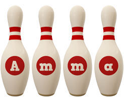 Amma bowling-pin logo