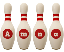 Amna bowling-pin logo