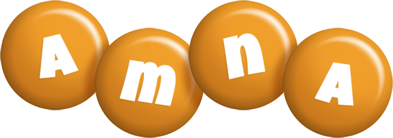 Amna candy-orange logo