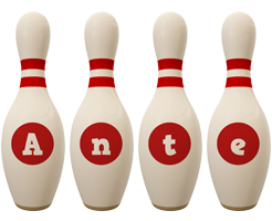 Ante bowling-pin logo