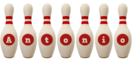 Antonio bowling-pin logo