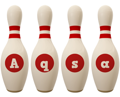 Aqsa bowling-pin logo