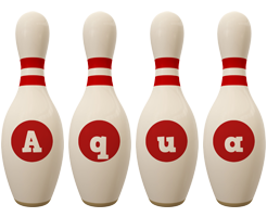 Aqua bowling-pin logo