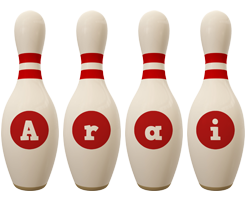 Arai bowling-pin logo