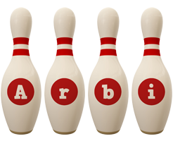 Arbi bowling-pin logo