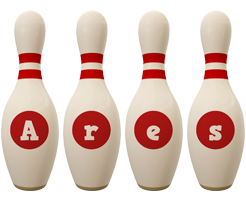 Ares bowling-pin logo