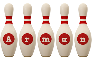 Arman bowling-pin logo