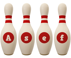 Asef bowling-pin logo