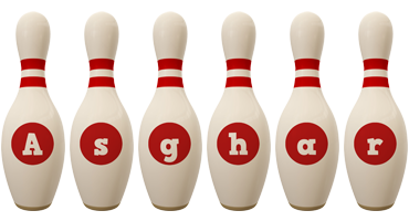 Asghar bowling-pin logo