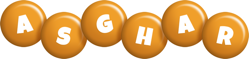 Asghar candy-orange logo