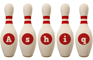 Ashiq bowling-pin logo