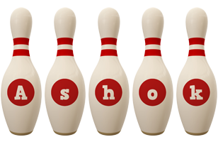 Ashok bowling-pin logo