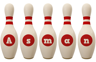 Asman bowling-pin logo