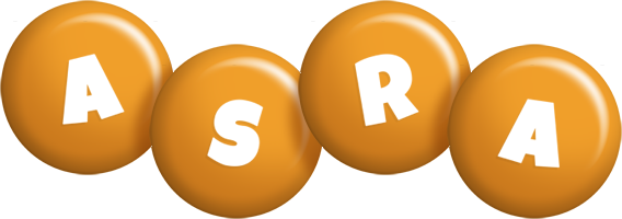 Asra candy-orange logo