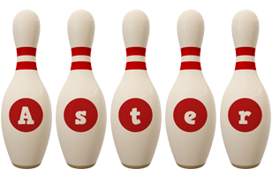 Aster bowling-pin logo