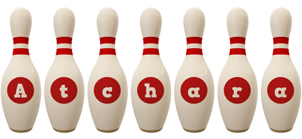 Atchara bowling-pin logo