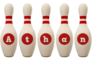 Athan bowling-pin logo