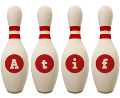 Atif bowling-pin logo