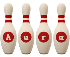 Aura bowling-pin logo
