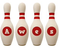 Awes bowling-pin logo