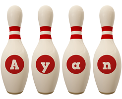 Ayan bowling-pin logo