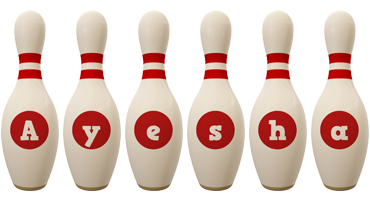 Ayesha bowling-pin logo